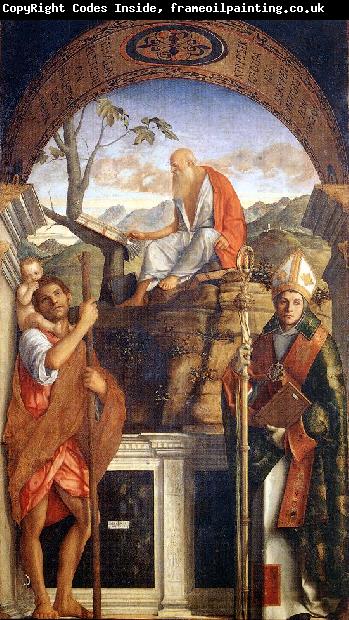 BELLINI, Giovanni Sts Christopher, Jerome and Ludwig of Toulouse